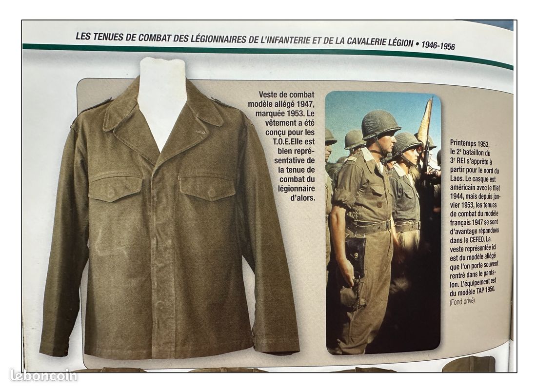 Veste De Combat Légère Modèle 47/53 TTA - Treillis M47 Légion Para - Occasion Ancien