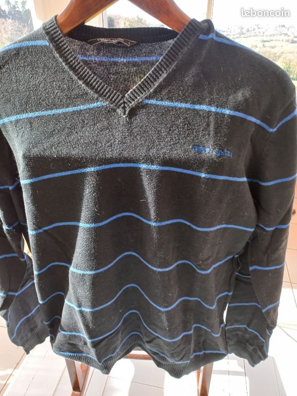 Pull homme col v 2 couleurs (image 1)