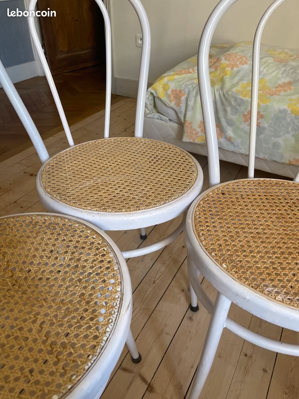 Lot de 4 chaises en canage (image 2)