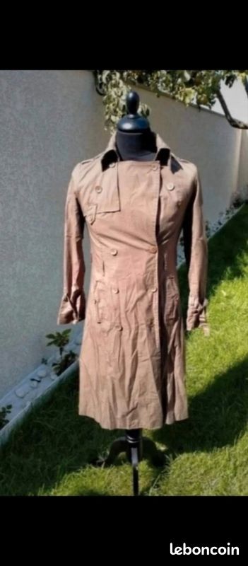 Manteau trench kaki marron neuf vintage (image 2)