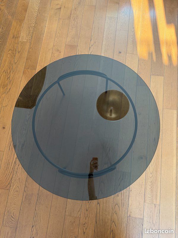 Table basse design Éric Jourdan Ligne Roset Liam verre fumé (image 4)