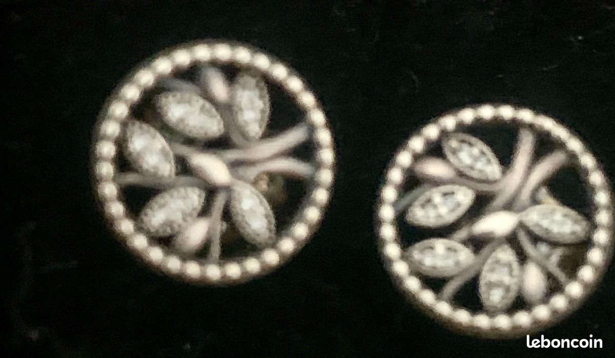 Jolie paire de boucles d'oreille argent arbre de vie (image 1)