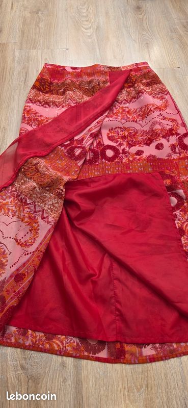 Jupe Longue Femme 'Un Jour Ailleurs' - Polyester Rose - Taille 40 - Occasion Très Bon État