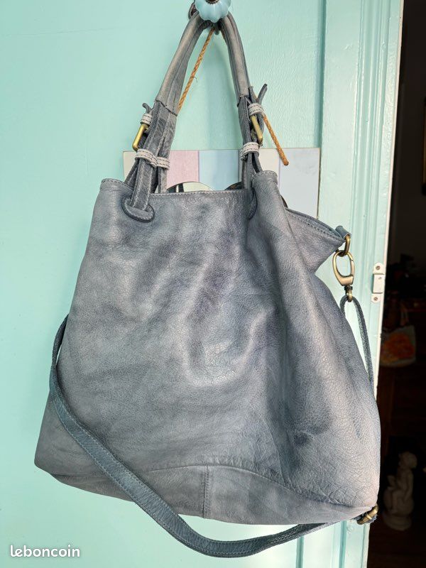 Grand Sac Fourre-tout Bleu Et Marron - Neuf, Jamais Utilisé, Sans Marque