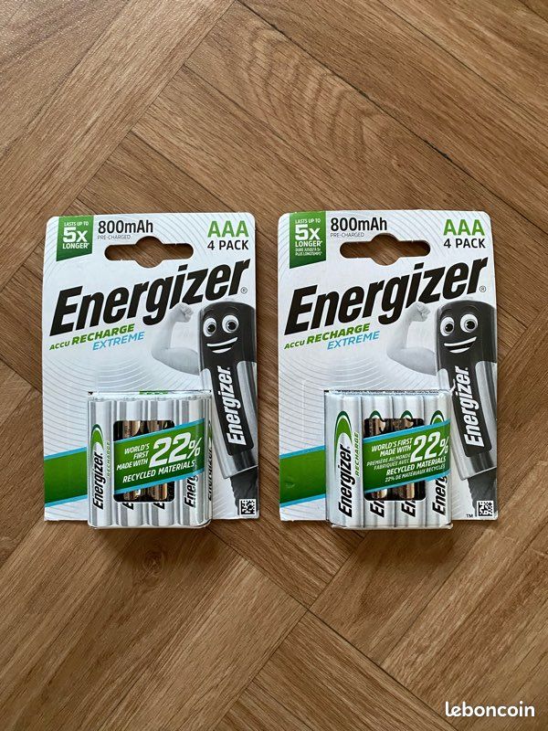 Lot de 8 piles AAA rechargeables Energizer 800mAh (NEUVES) (image 1)