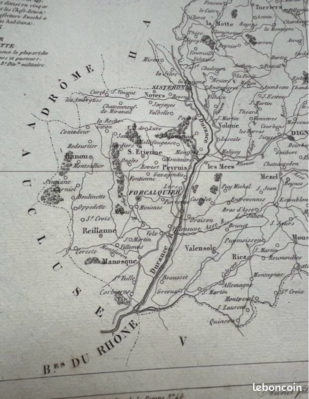 Carte ancienne du département des Basses Alpes - Digne (image 3)