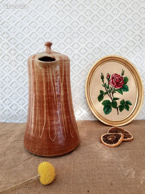 Cafetiere, carafe en grès signée vintage (image 5)