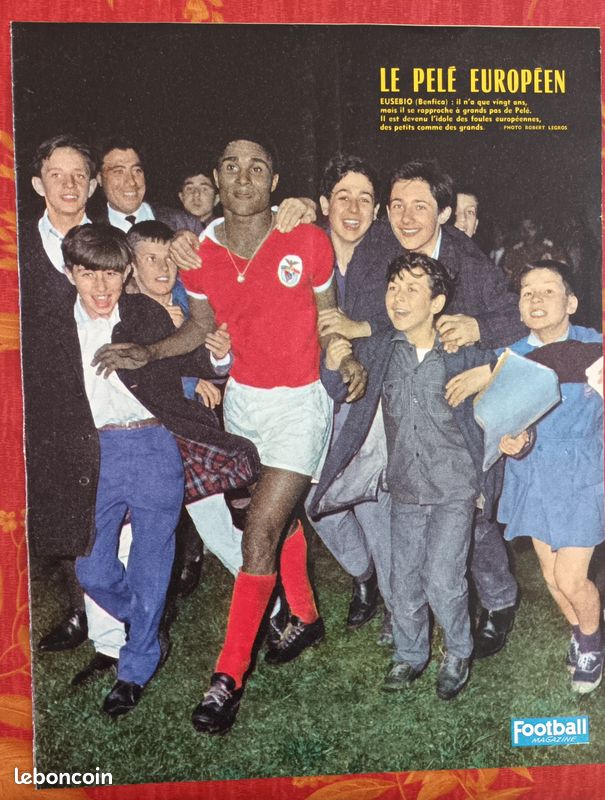 Photo De Presse Vintage Eusebio, Benfica - Tirage Argentique 21x27 Cm - Italie