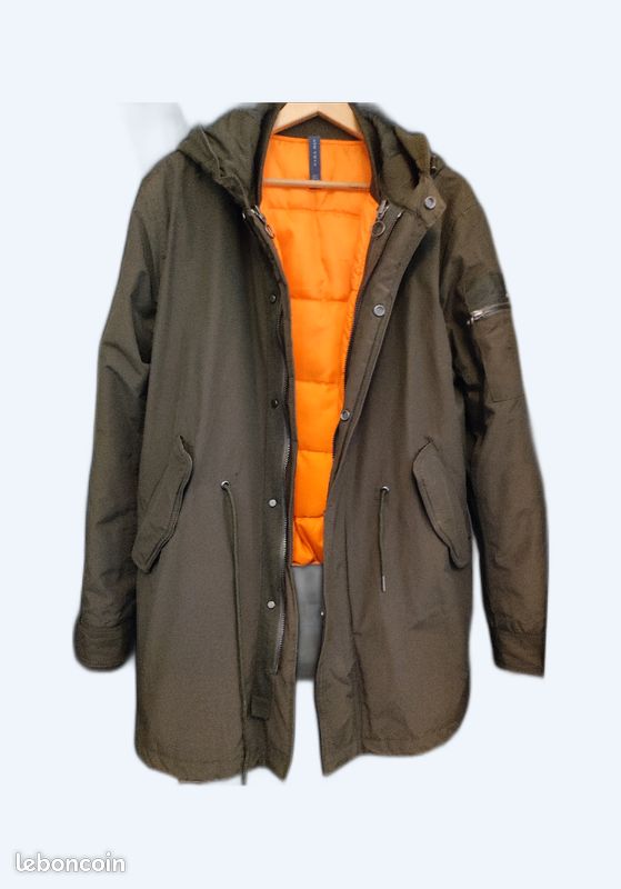 Zara Mens Parka Zara Fishtail Parka REGULAR FIT TEKNİK PARKA Koyu