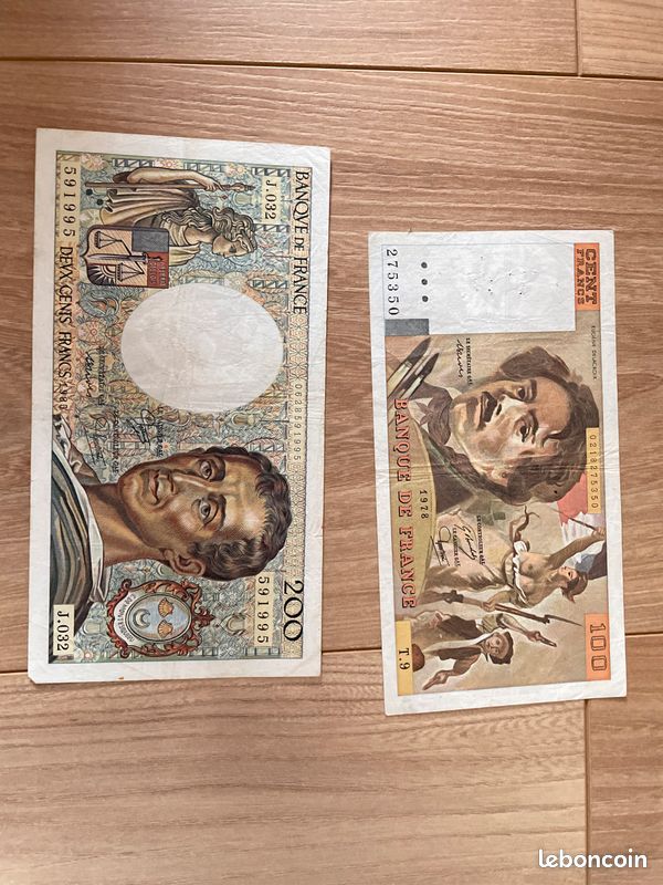 Billet 200 francs Montesquieu et 100 francs Delacroix (image 1)