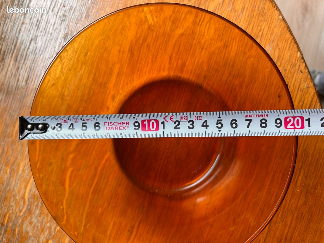 Saladier plat verre ambré (image 2)
