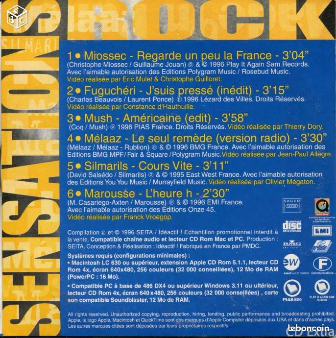CD promo "Sensations Rock" (image 2)