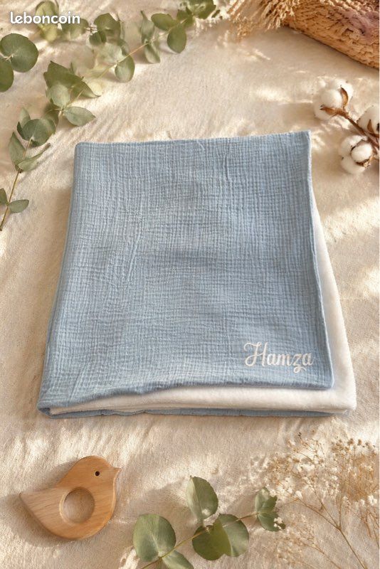 Doudou et couverture en gaze de coton personnalisés (image 2)