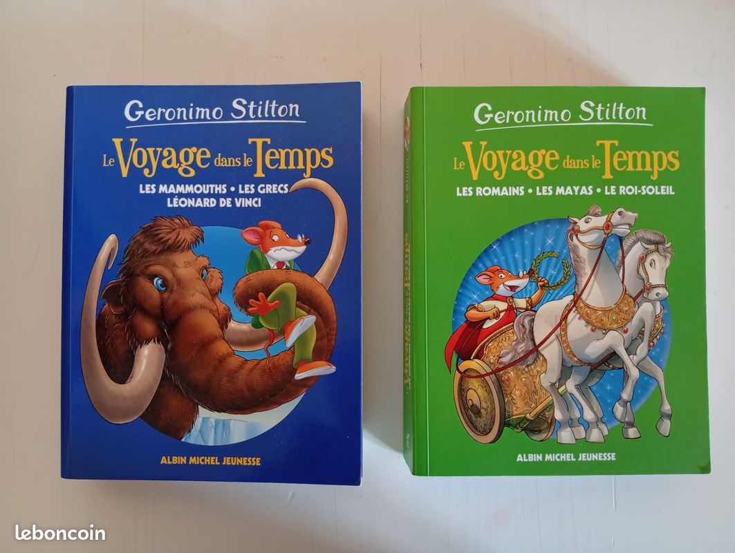 Lot de 2 livres Les voyages dans le temps de Géronimo Stilton, volume 2 et 3 (image 1)