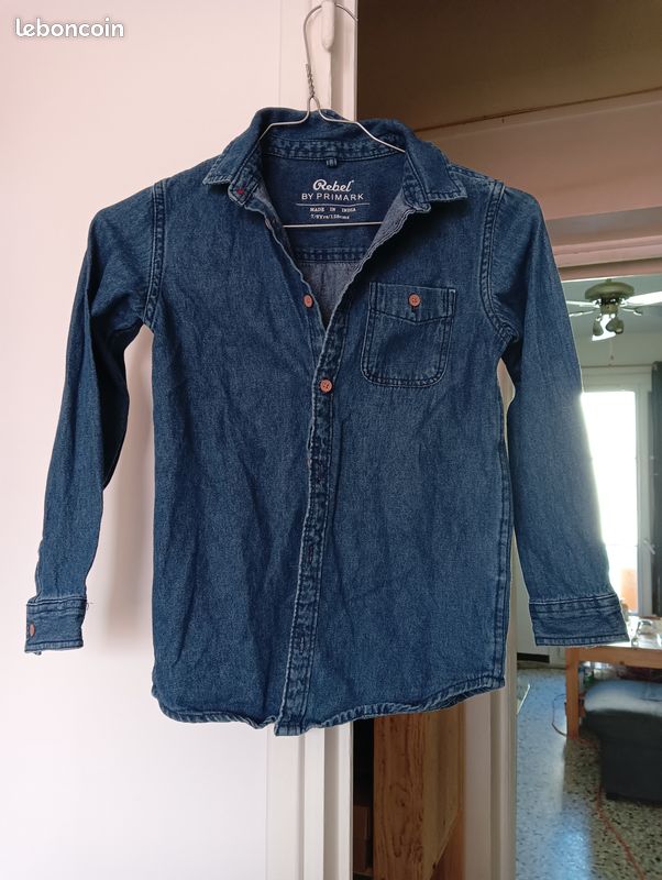 Chemise Boutonnée Bleue Garçon Nordstrom Taille 14 - Thème Nautique, Occasion Très Bon état