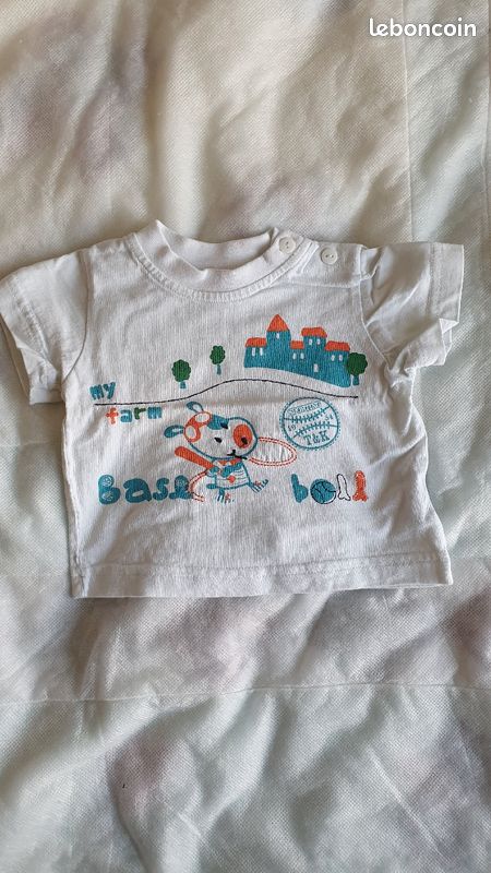 Ensemble Salopette + tee shirt garçon 6 mois (image 2)