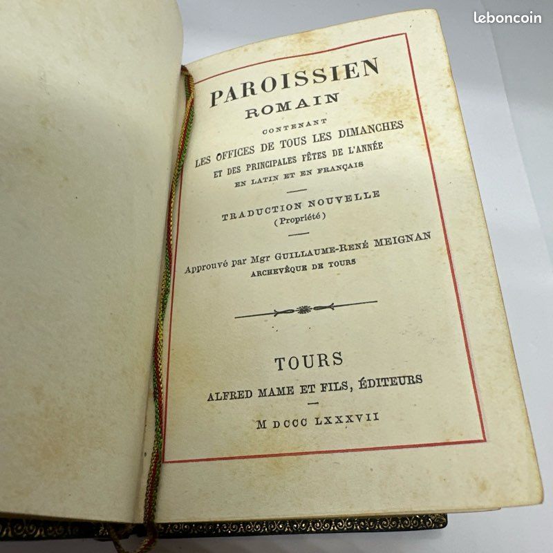 Paroissien Romain – Alfred Mame et Fils – 1887 (image 3)