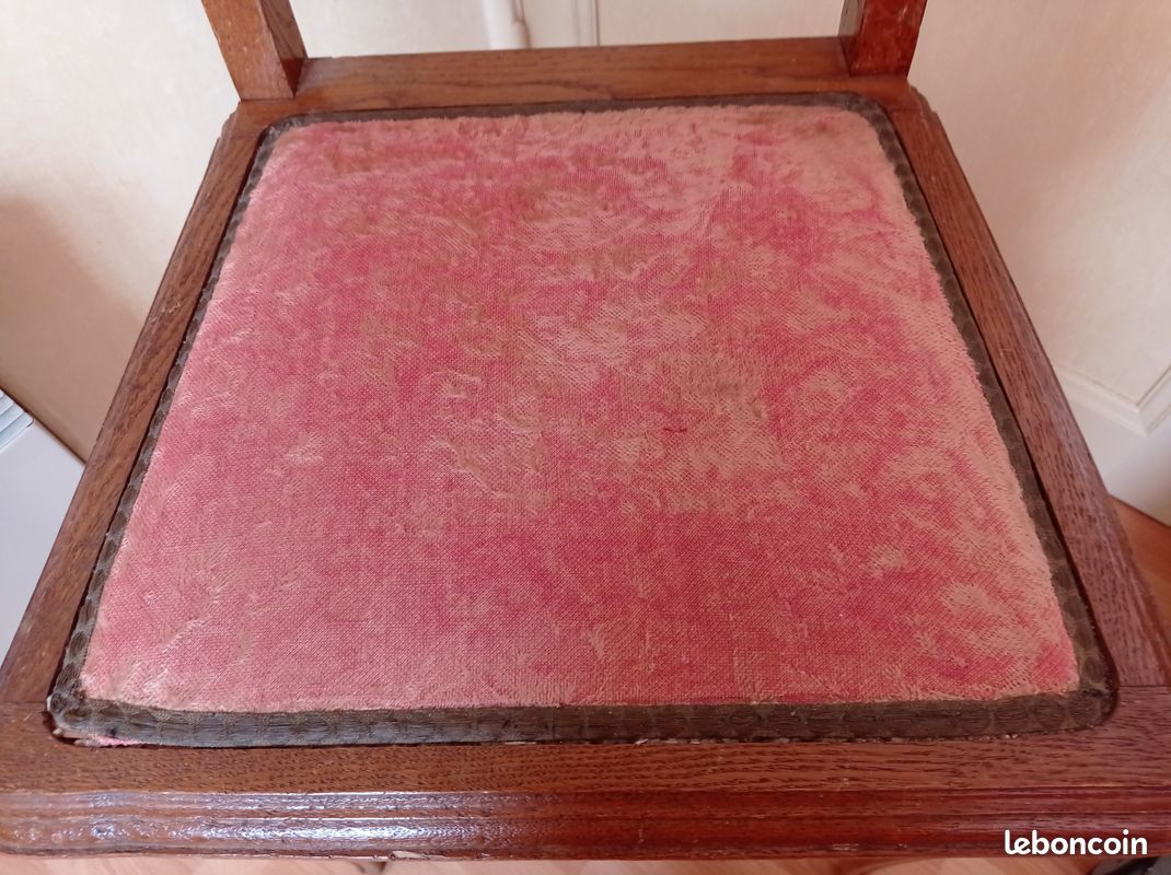 CHAISE Chambre Salon Bois velours Vintage (image 2)