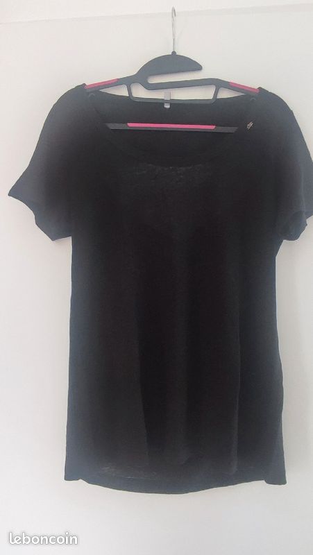 Tee-shirt noir en lin COP COPINE, taille L 40/42, excellent état (image 3)