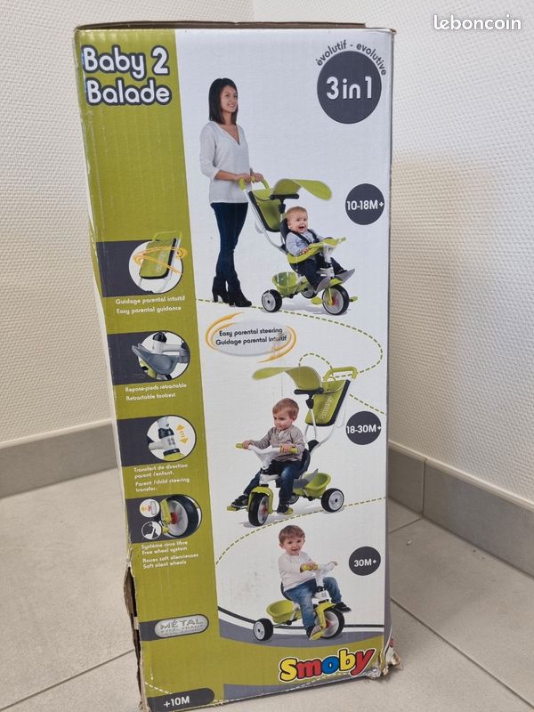 Tricycle évolutif Smoby Baby Balade Jeux Jouets
