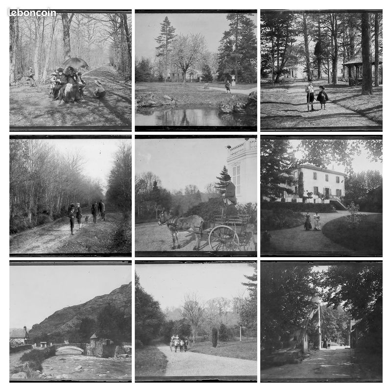 Bailly, Luchon, campagne, photos plaque de verre, lot de 10 négatifs 6x9 cm (image 1)