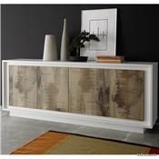 Bahut blanc laqué mat et couleur bois (image 1)