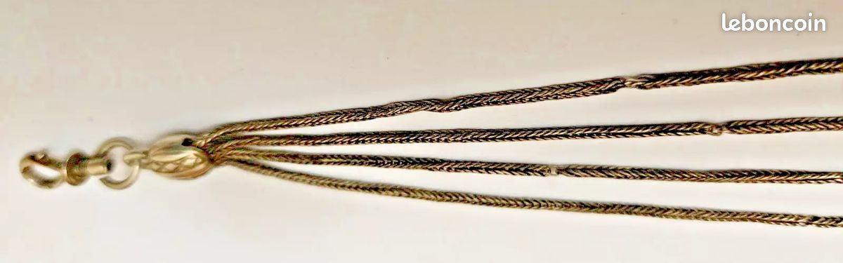 Chaîne Ou Chatelaine émaillée Pour Montre à Gousset - Belle Pièce Ancienne