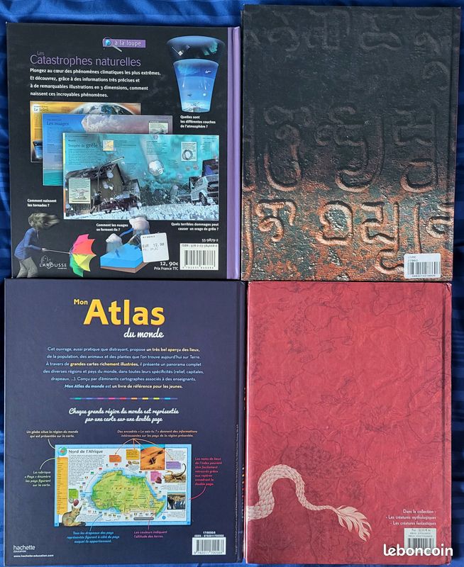 PREHISTOIRE + ATLAS + MYTHOLOGIE + NATURE lot de 4 livres éducatifs enfant / Ado (image 2)