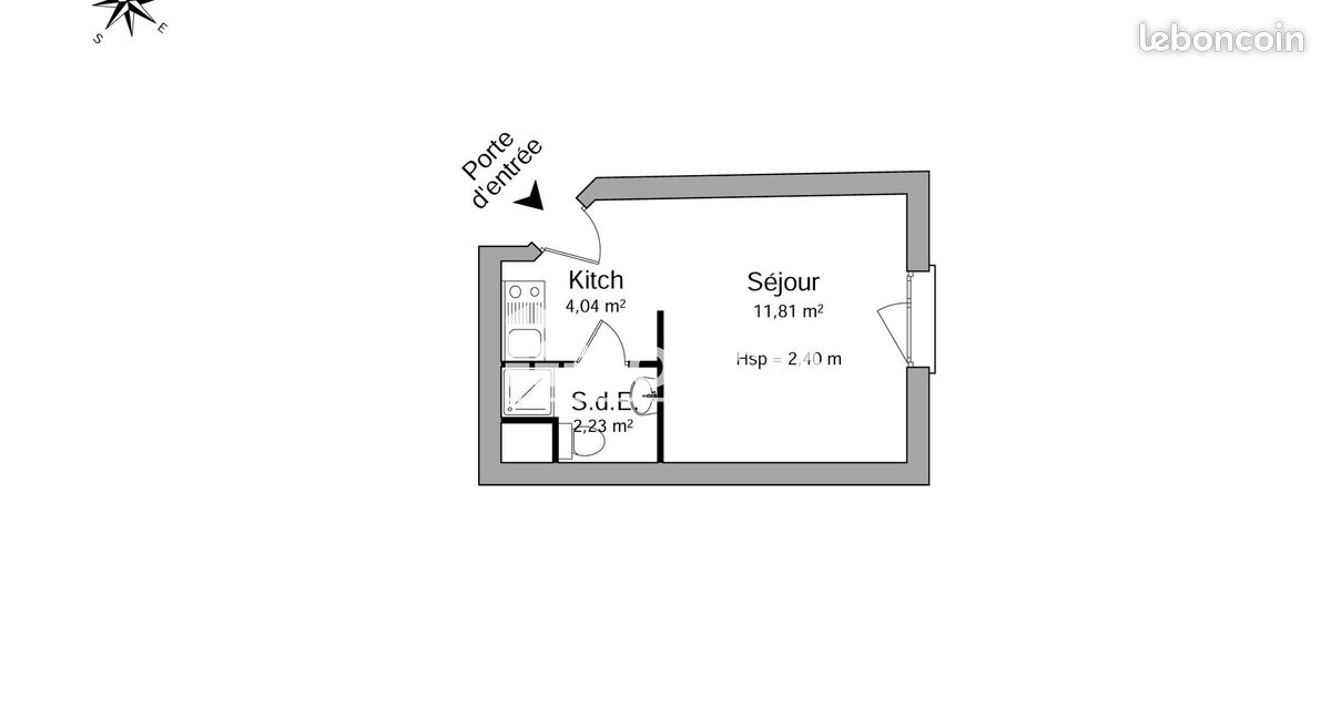 Appartement 1 pièce 18 m² · à Caen · 18 m² · 417 €/mois