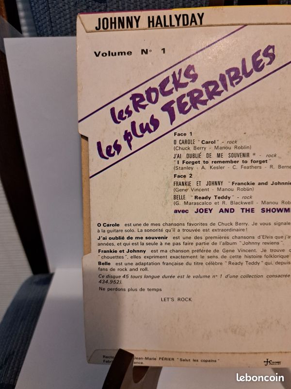 Vinyle johnny hallyday les rocks les plus terribles vol 1 (image 4)
