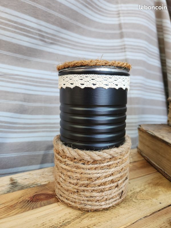 Boite de rangement décorative en métal et corde de jute (image 6)