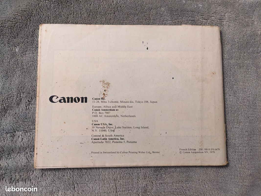 Mode D'emploi Canon AV-1 - Français - Propre Et Complet - Occasion