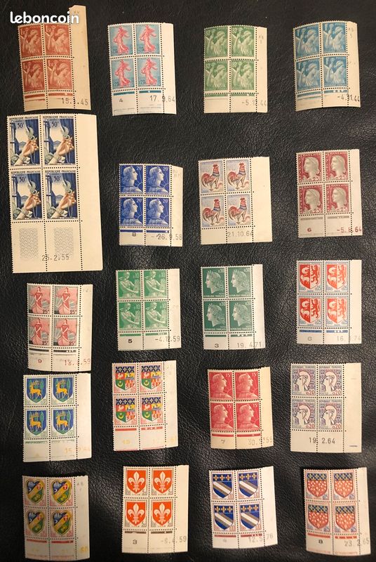 20 blocs de COINS DATES neufs de 1944 à 1976 (image 1)