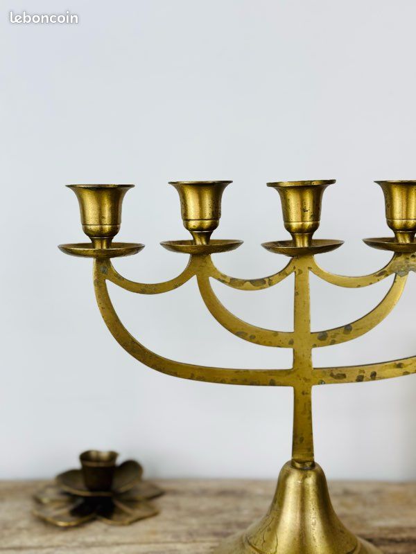Lustre - Cristal, Laiton - Première moitié du XXe siècle