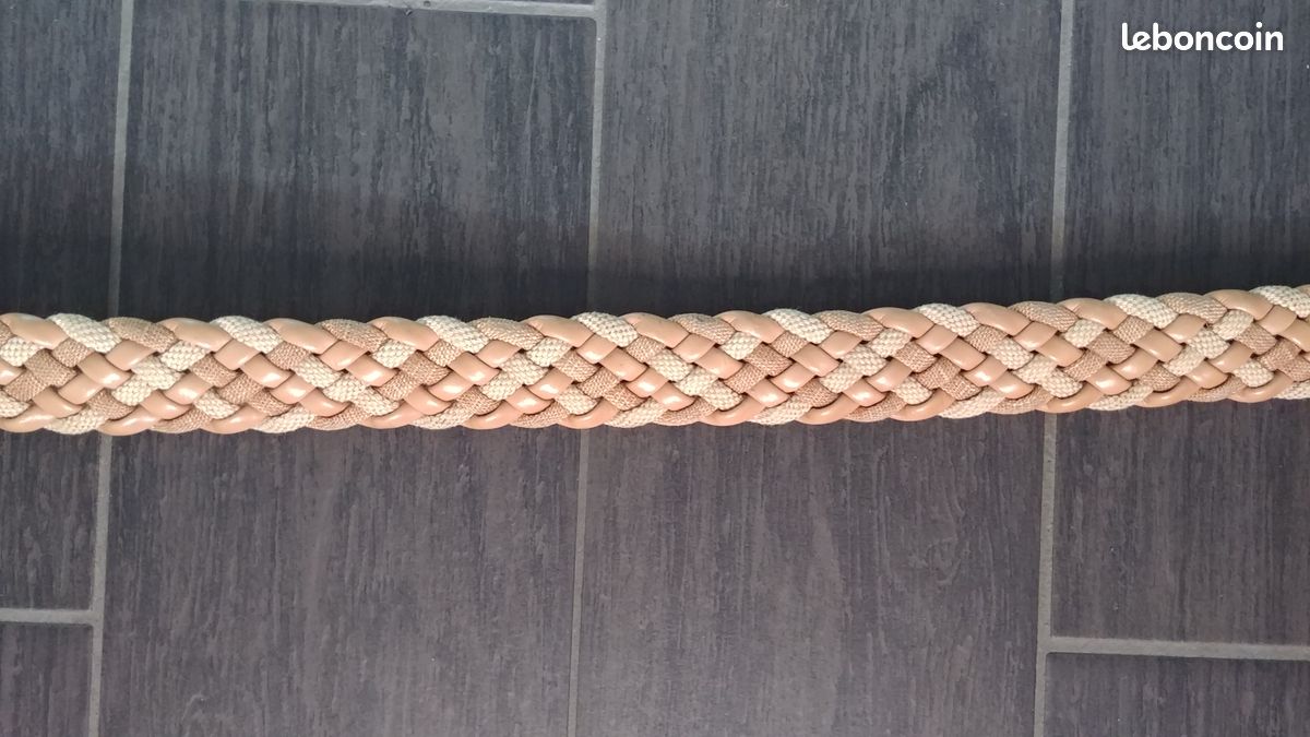 Ceinture large marron tressée (image 2)