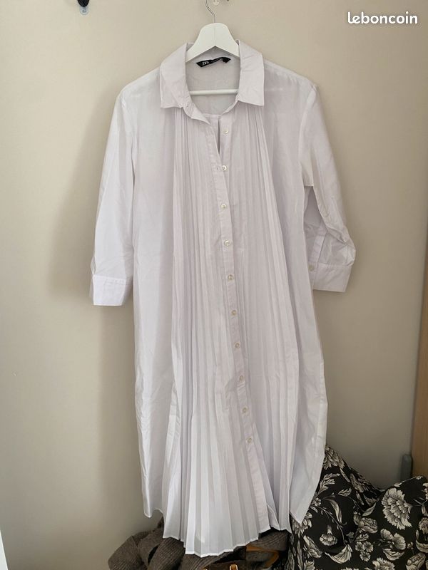 Chemise Blanche Robe Chemise Saharienne Robe Chemise Longue Avec