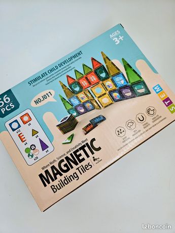 Jeu de Construction Magnétique - AMOUNE - 46 pièces - Jouet Educatif Jeu de Construction Magnétique - AMOUNE - 46 pièces - Jouet Educatif