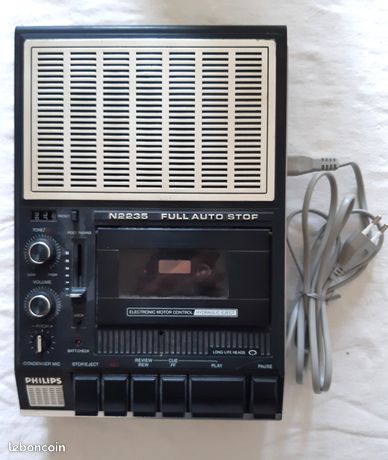 Magnétophone Philips N2233 Vintage, Lecteur/enregistreur Cassette, Fonctionnel, Occasion