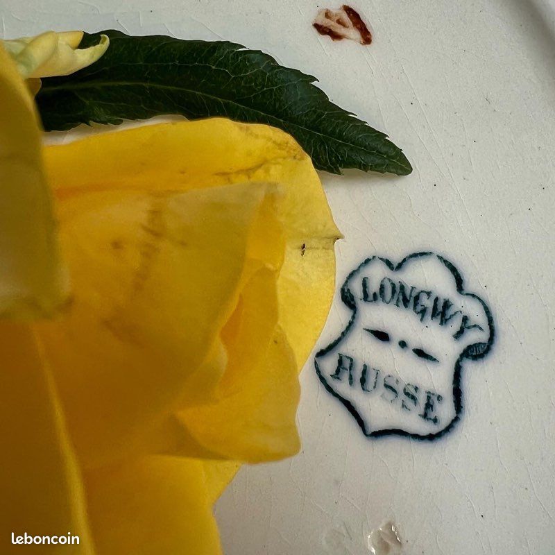 Charmant duo d’assiettes plates anciennes - Longwy Russes (image 8)
