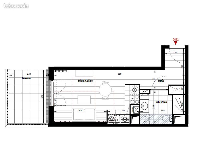 Appartement 1 pièce 28 m² · à Chennevières-sur-Marne · 28 m² · 626 €
