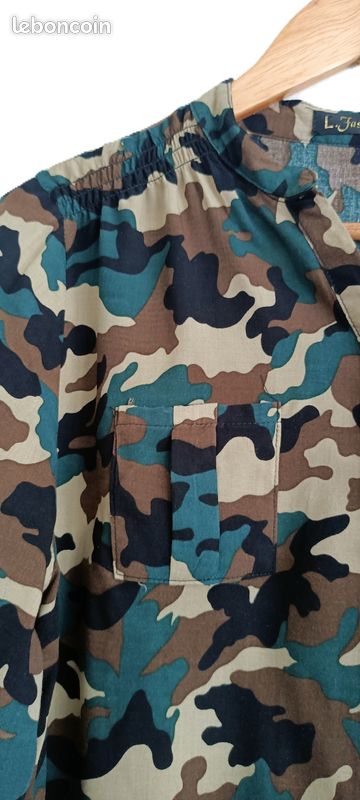 Chemise à manches longues - Beige clair/motif zébré - FEMME | H&M BE