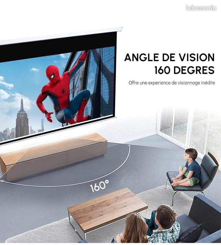 Écran Vidéoprojecteur Motorisé HOMCOM 100 Pouces – 4:3 – 4K HD – Montage Mur/plafond – Télécommande Incluse