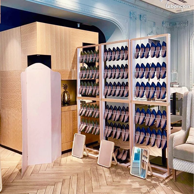 Portants à chaussures pliables en bois véritable (image 3)