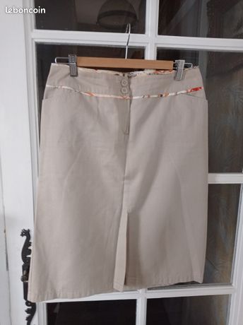 Jupe Courte Chattawak Coton Gris Taille 36/38 - Mini-jupe Féminine Occasion