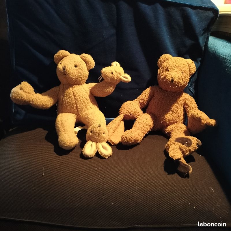 Ours En Peluche Steiff Vintage 64cm - Son émis - Yeux Verre - À Restaurer