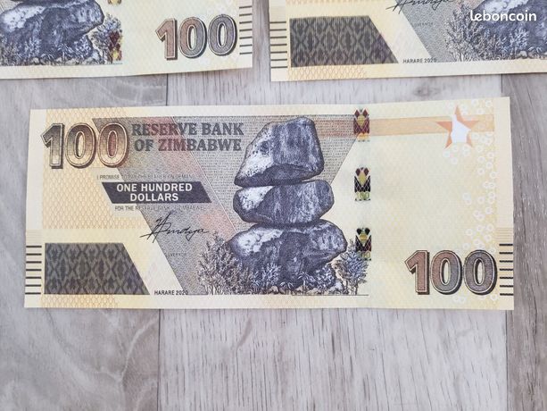 Lot De 5 Billets Zimbabwe 100 Billions De Dollars En Or - Réplique Pour Collection Ou Décoration