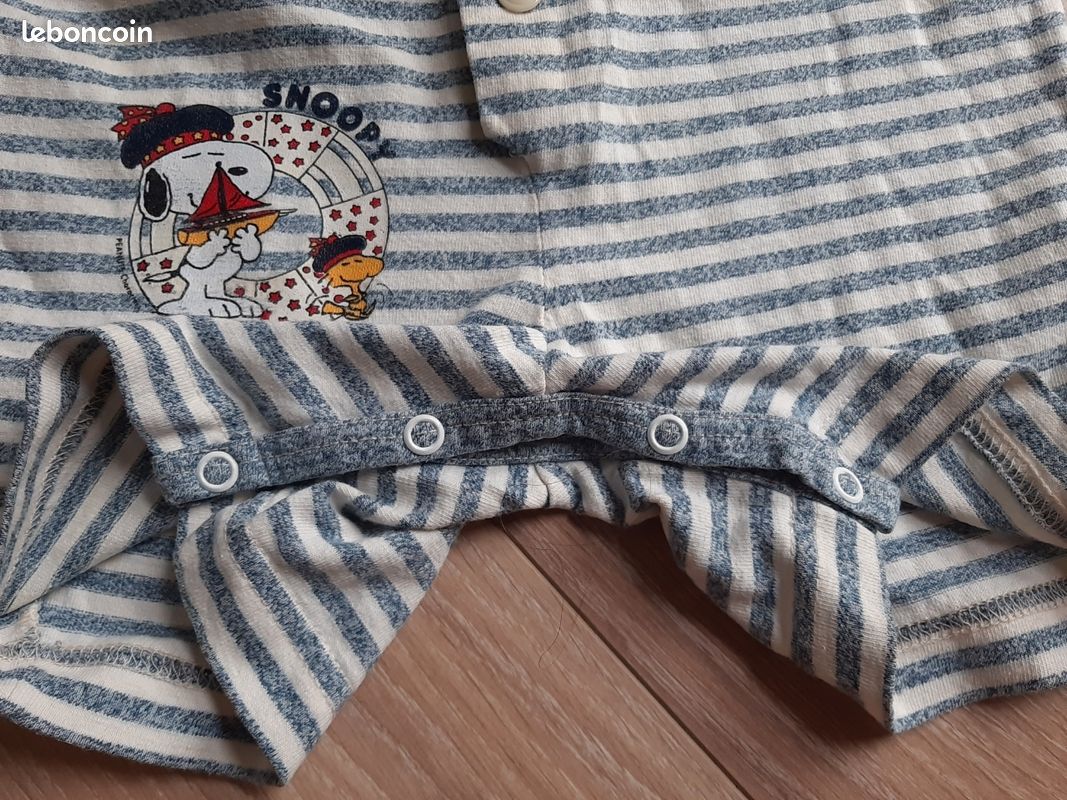 Barboteuse / Combien short Snoopy 6 / 9 mois (image 4)
