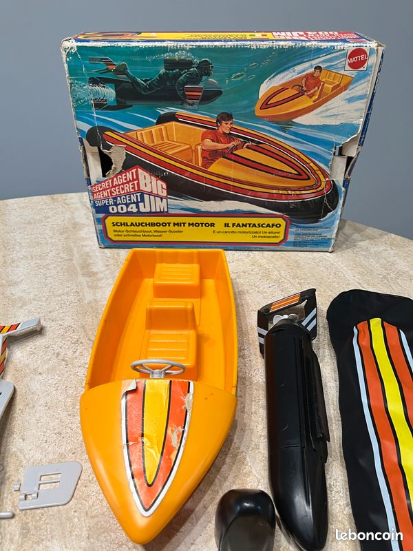 Lot Accessoires Big Jim Mattel Vintage – Plongée, Bateau, Gilet – Sans Emballage