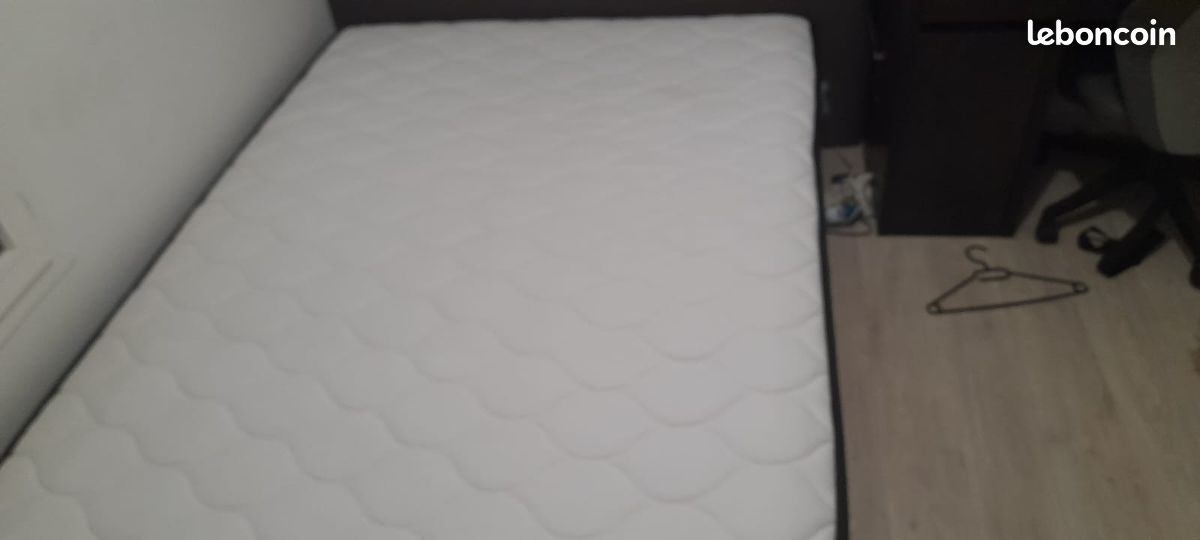 Lit complet : Matelas + Sommier avec 4 pieds (image 4)