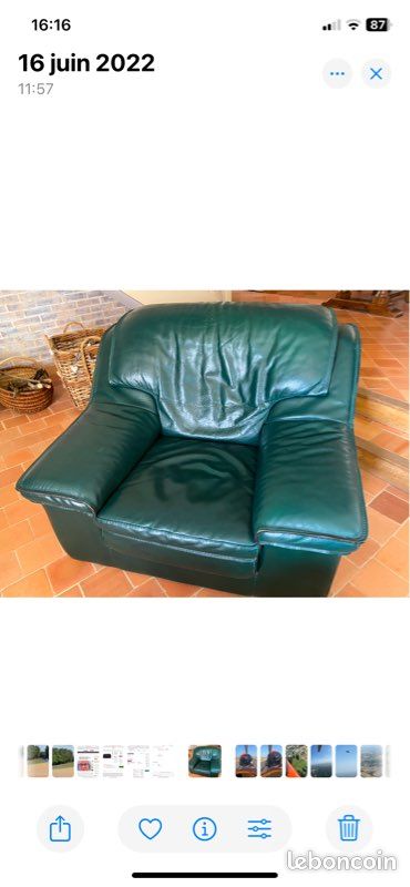 Canapé + 2 Fauteuils CUIR (image 4)